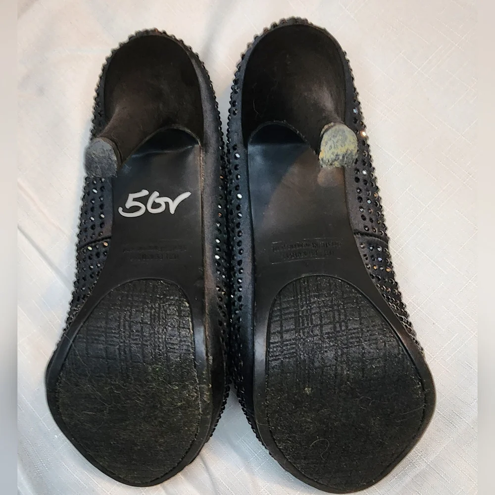 Rampage Elegant Black Studded Heels Rhinestones Sz 7.5 - Picture 7 of 9